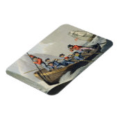 クジラを襲う船で、マティスが刻んだ マグネット (左側)