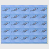 クジラを食べるMegalodon ラッピングペーパー (フラット)