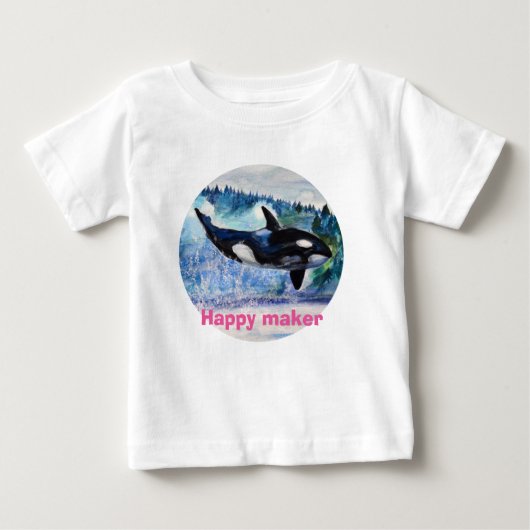 クジラアートの幼児用フリルTシャツ ベビーTシャツ (正面)