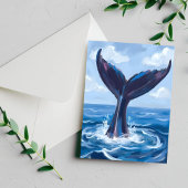 クジラウォッチング | ブルーオーシャン水彩画 ポストカード