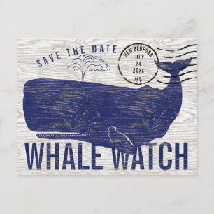 クジラウォッチング 海岸 Save the Date ポストカード