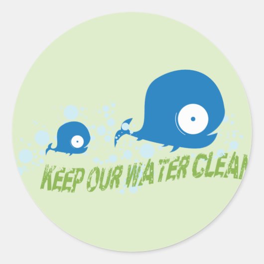 クジラオーガニック惑星ステッカー ラウンドシール (正面)