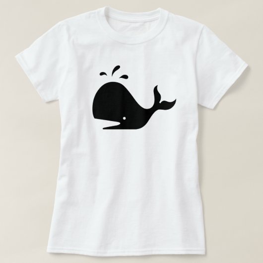 クジラシルエットミニマリストグラフィックTシャツ Tシャツ (デザイン正面)