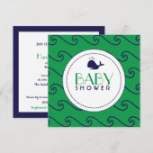 クジラスタール&ウェービー海軍&グリーン招待状 招待状 (正面/裏面)