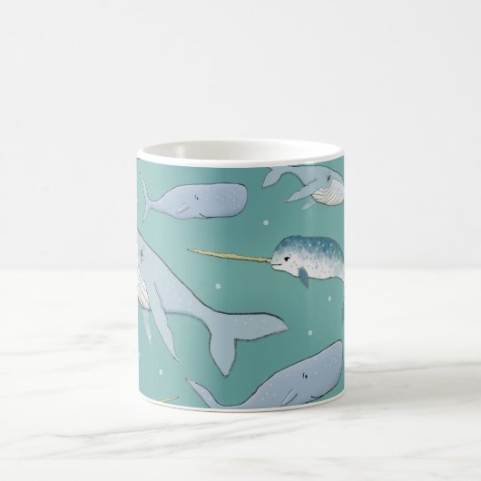 クジラパレードパターン コーヒーマグカップ (中央)