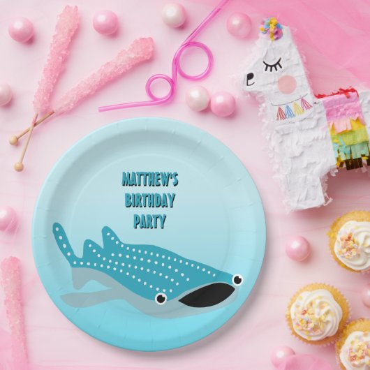 クジラパーソナライズされたザメ ペーパープレート (パーティー)