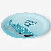 クジラパーソナライズされたザメ ペーパープレート (アングル)