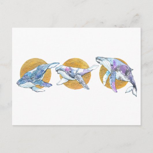 クジラ三尾フライフロートとドリームA ポストカード (正面)