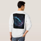 クジラ上の宇宙飛行士 Tシャツ (裏面フル)