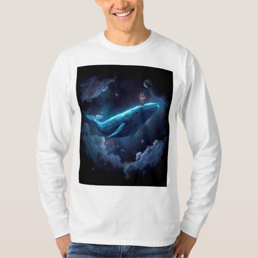 クジラ上の宇宙飛行士 Tシャツ (正面)