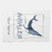 クジラ保護と海水彩セタセアン キッチンタオル (横)