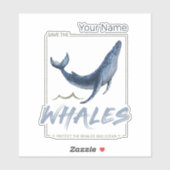 クジラ保護と海水彩セタセアン シール (シート)