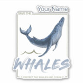 クジラ保護と海水彩セタセアン シール (正面)