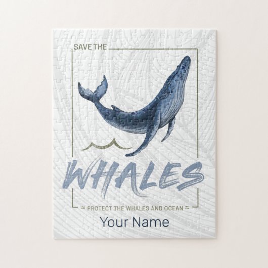 クジラ保護と海水彩セタセアン ジグソーパズル (縦)