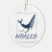 クジラ保護と海水彩セタセアン セラミックオーナメント (左)