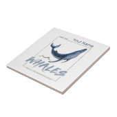 クジラ保護と海水彩セタセアン タイル (側面)