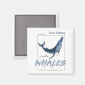 クジラ保護と海水彩セタセアン マグネット (正面/裏面)