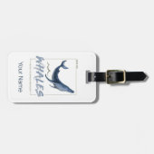 クジラ保護と海水彩セタセアン ラゲッジタグ (正面横)