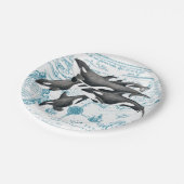 クジラ古代ブルー ペーパープレート (アングル)