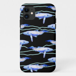 クジラ大魚水彩画 iPhone 11 ケース