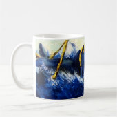 クジラ対巨大なイカの元のファインアートの絵画 コーヒーマグカップ (左)