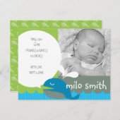 クジラ少年誕生のお知らせ 案内状 (正面/裏面)