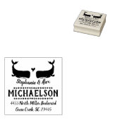 クジラ差出人住所スタンプ結婚- Animals ラバースタンプ (押印)