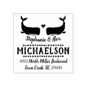 クジラ差出人住所スタンプ結婚- Animals ラバースタンプ (インプリント)