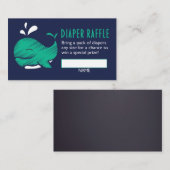 クジラ性別リビールおむつラッフルチケット エンクロージャーカード (正面/裏面)