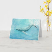 クジラ愛ブランクの挨拶状 カード (黄色い花)