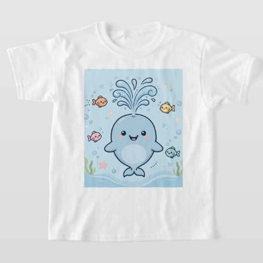 クジラ柄Tシャツ Tシャツ (レイダウン)