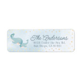 クジラ水彩青少年ベビーシャワー ラベル (正面)