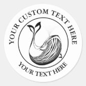 クジラ海カスタム海洋生物アイコンのロゴ1.5インチ ラウンドシール (正面)