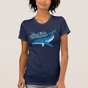 クジラ海軍Ladieのワイシャツを救って下さい Tシャツ