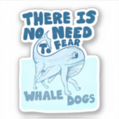 クジラ犬の面白い生き物 シール (正面)