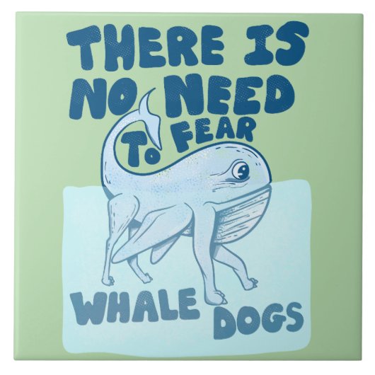 クジラ犬の面白い生き物 タイル (正面)