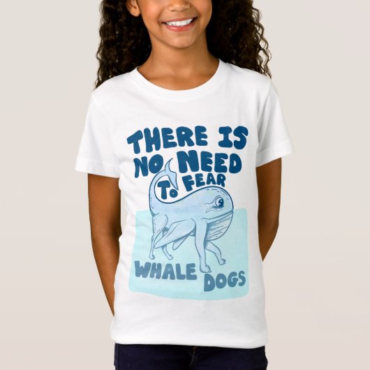 クジラ犬の面白い生き物 Tシャツ (正面)