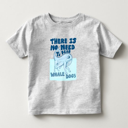 クジラ犬 楽しい生き物 トドラーTシャツ (正面)