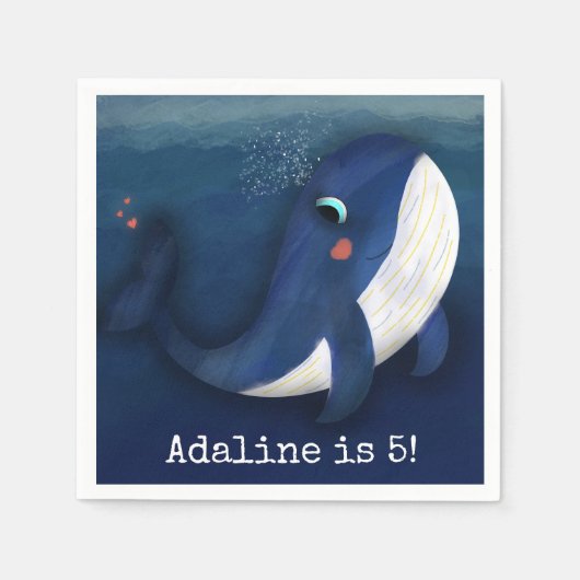 クジラ紙ナプキン スタンダードカクテルナプキン (正面)