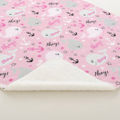 クジラ航海のいかりソフトピンクガールベビー子供部屋 シェルパブランケット (3/4)