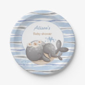 クジラ航海のの赤ちゃんシャワー ペーパープレート (正面)