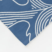 クジラ航海のザメの食感パターン。 フリースブランケット (角)