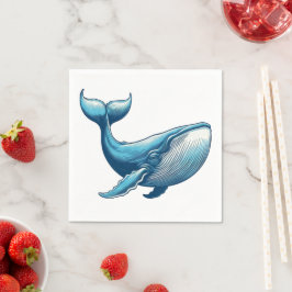 クジラ航海の紙ナプキンス スタンダードカクテルナプキン