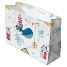 クジラ航海の ラージペーパーバッグ