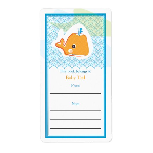 クジラ蔵書票 ラベル (正面)