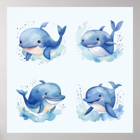 クジラ装飾用クッション ポスター (正面)