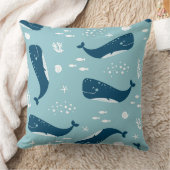 クジラ装飾用クッション、海テーマ クッション (ブランケット)