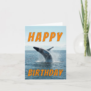 クジラ誕生日カード – おもしろいの願いにスプラッシュ! カード