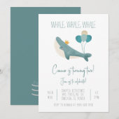 クジラ誕生日招待状 招待状 (正面/裏面)