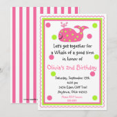 クジラ誕生日招待状 招待状 (正面/裏面)